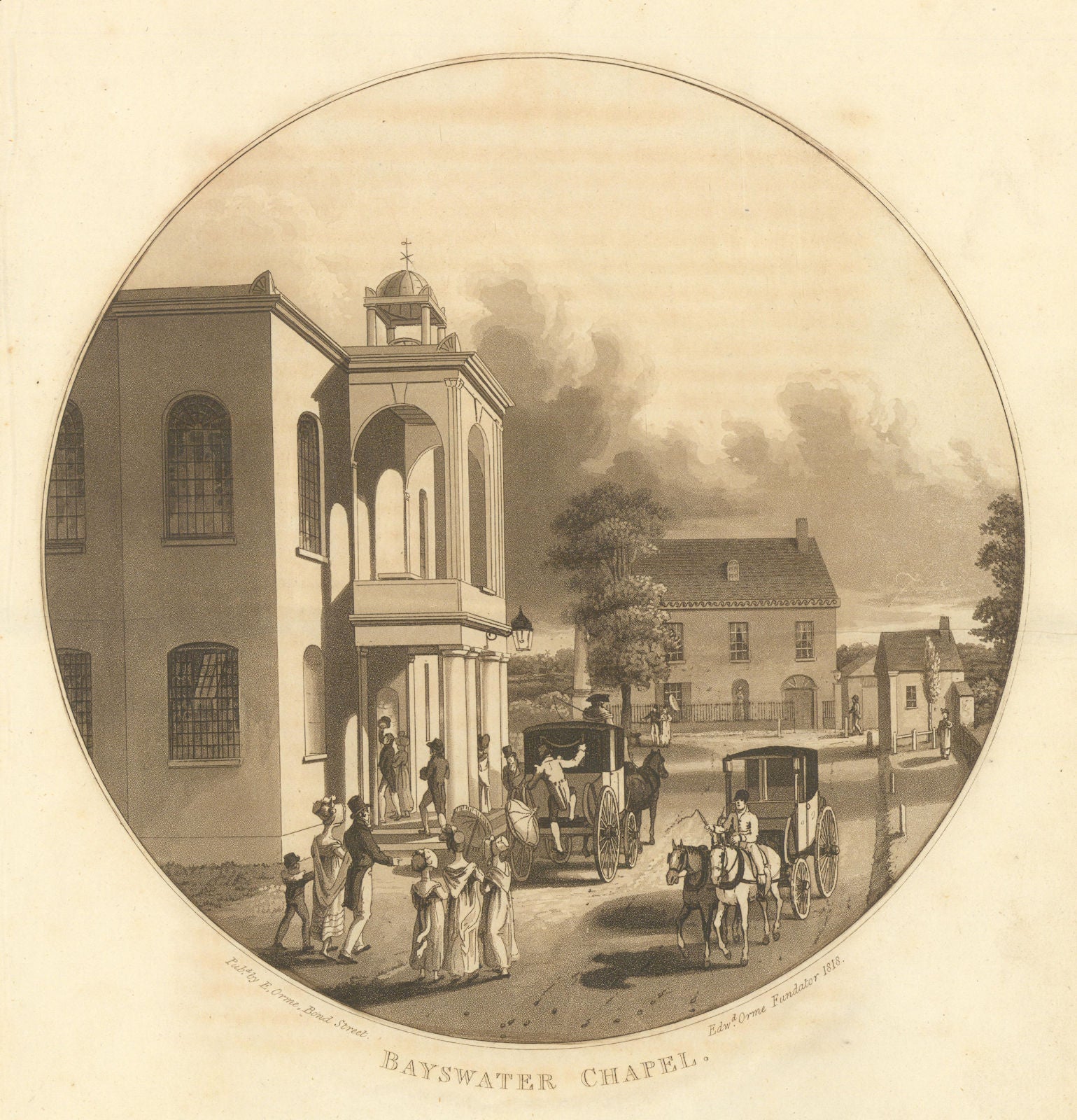 Bayswater Chapel, St Petersburg Place. Now St. Matthew's. Edward Orme 1820